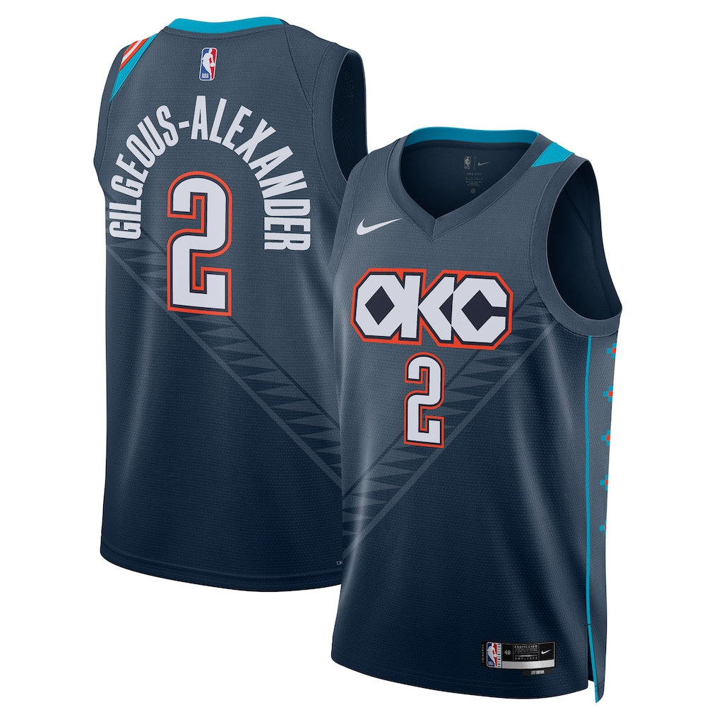 Shai Gilgeous-Alexander Oklahoma City Thunder Unisex 2025/26 Swingman Jersey - Navy - City Edition
