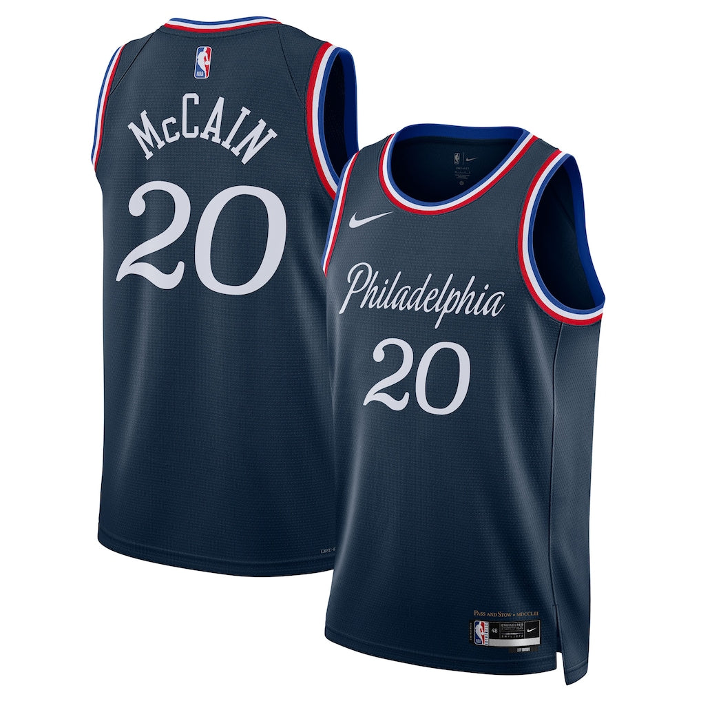Jared McCain Philadelphia 76ers Unisex 2025/26 Swingman Jersey - Navy - City Edition