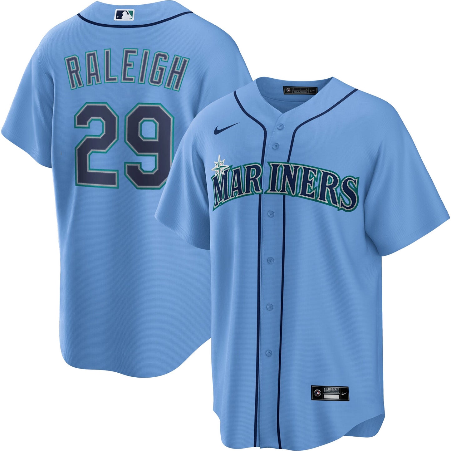 Cal Raleigh Seattle Mariners Alternate Jersey – Light Blue