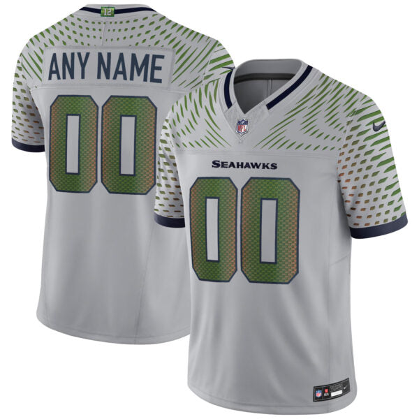 Custom Seattle Seahawks 2025 Rivalries Collection Jersey - Wolf Grey