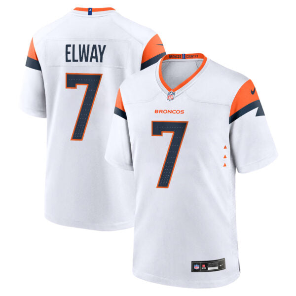 John Elway Denver Broncos Away Jersey - White