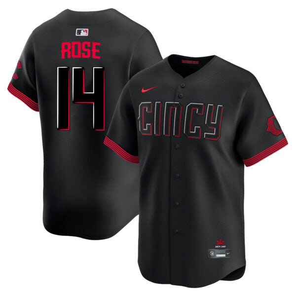 Pete Rose Cincinnati Reds City Connect Limited Jersey - Black