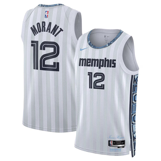 Ja Morant Memphis Grizzlies Unisex 2025/26 Swingman Jersey - White - City Edition