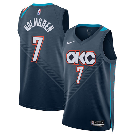 Chet Holmgren Oklahoma City Thunder Unisex 2025/26 Swingman Jersey - Navy - City Edition