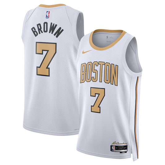 Jaylen Brown Boston Celtics Unisex 2025/26 Swingman Jersey - White - City Edition