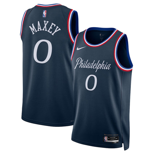 Tyrese Maxey Philadelphia 76ers Unisex 2025/26 Swingman Jersey - Navy - City Edition