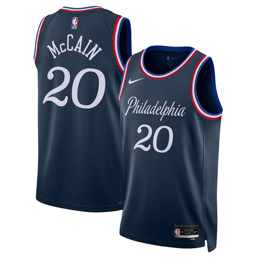 Jared McCain Philadelphia 76ers Unisex 2025/26 Swingman Jersey - Navy - City Edition
