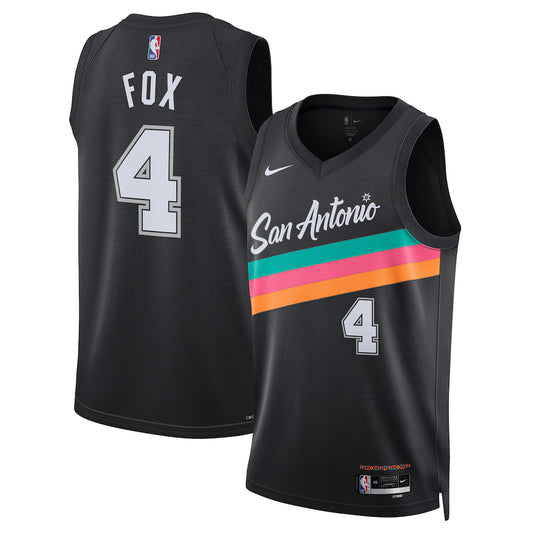 De'Aaron Fox San Antonio Spurs Unisex 2025/26 Swingman Jersey - Black - City Edition