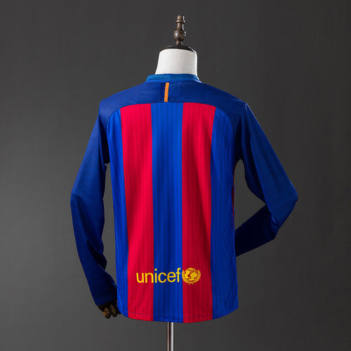 Barcelona 16/17 Home Long Sleeve Retro Jersey