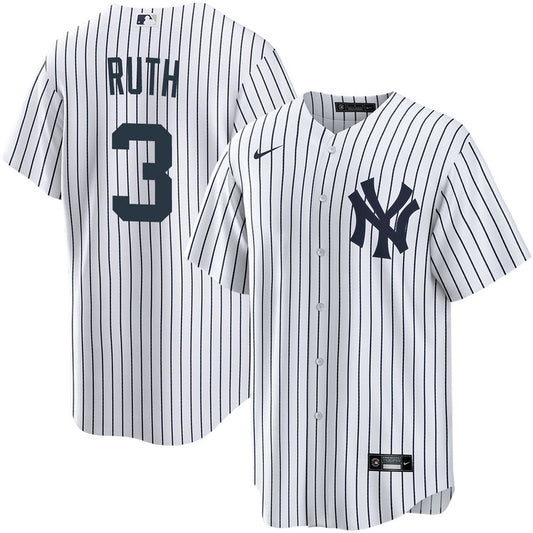Babe Ruth New York Yankees Home Retired Player Jersey - White