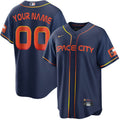 Custom Houston Astros City Connect Space City Jersey - Navy