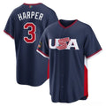 Bryce Harper USA Baseball 2026 World Baseball Classic Road Stadium Jersey - Navy