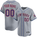 Custom New York Mets Away Jersey - Gray