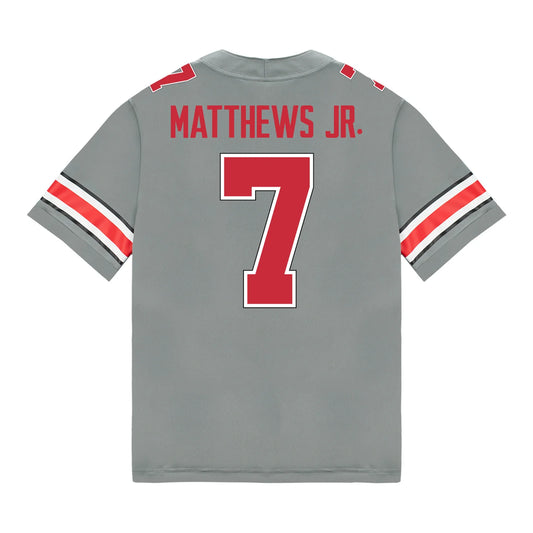 Jermaine Mathews Jr. Ohio State Buckeyes Jersey – Grey