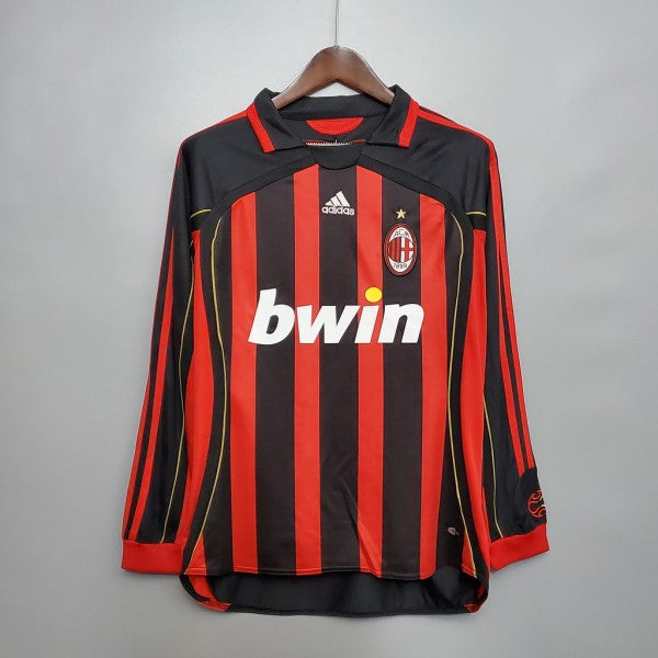 Retro 06/07 AC Milan Long Sleeve Home Jersey - Black