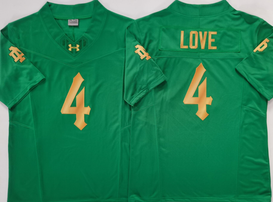 Jeremiyah Love Notre Dame Fighting Irish Custom Jersey - Green