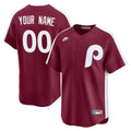 Custom Philadelphia Phillies Cooperstown Throwback Jersey – Burgundy