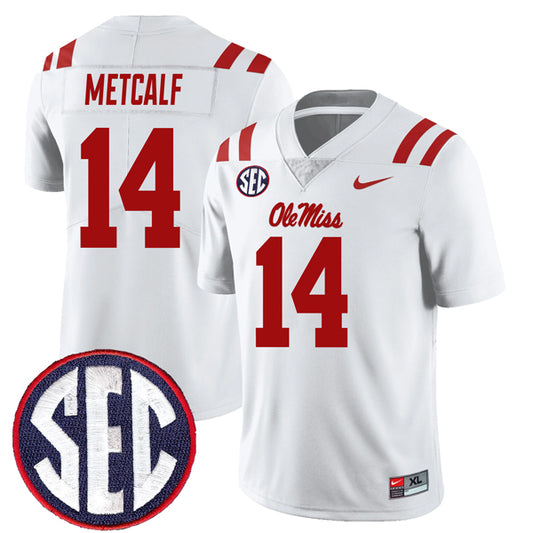 DK Metcalf Ole Miss Rebels Jersey - White