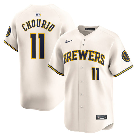 Jackson Chourio Milwaukee Brewers Home Limited Jersey - Cream