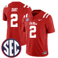 Jaxson Dart Ole Miss Rebels Jersey - Red