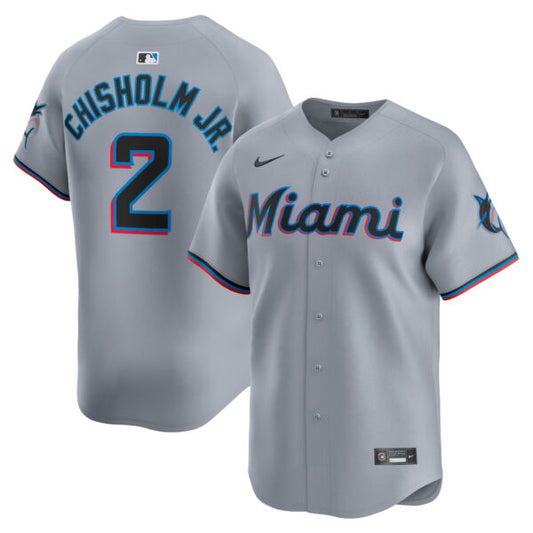 Jazz Chisholm Jr Miami Marlins Road Limited Jersey - Gray