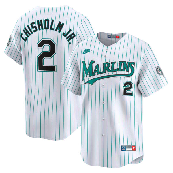 Jazz Chisholm Jr Miami Marlins Cooperstown Limited Jersey - White