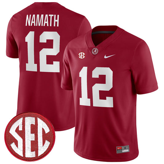 Joe Namath Alabama Crimson Tide Jersey - Crimson