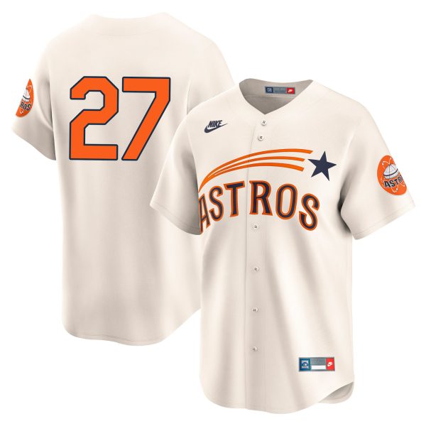 Jose Altuve Houston Astros Throwback Cooperstown Collection Jersey - Cream