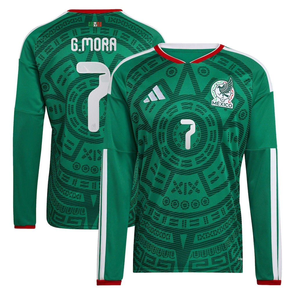 Gilberto Mora Mexico National Team FIFA x World Cup 2026 Home On Field Jersey - Long Sleeve - Green