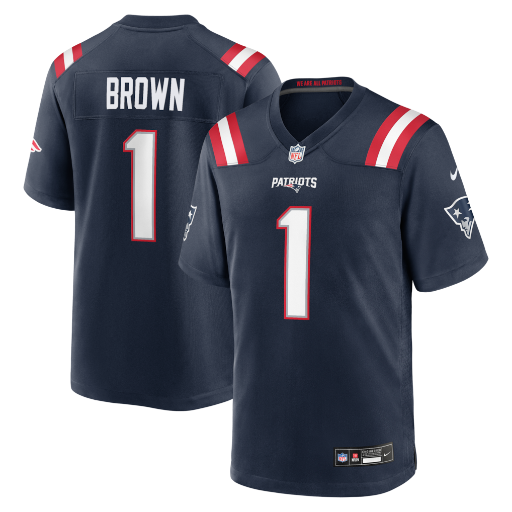 AJ Brown New England Patriots Jersey - Navy