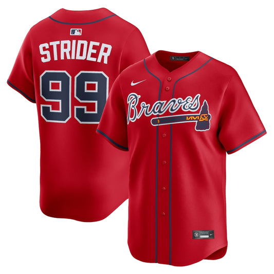 Spencer Strider Atlanta Braves Alternate Limited Player Jersey - Red