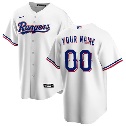 Custom Texas Rangers Home Jersey - White