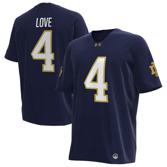 Jeremiyah Love Notre Dame Fighting Irish Jersey - Navy