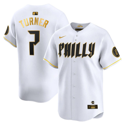 Trea Turner Philadelphia Phillies City Connect “Philly” Limited Jersey - White Gold