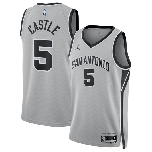 Stephon Castle San Antonio Spurs Unisex Swingman Jersey - Statement Edition - Silver