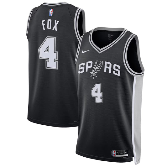 De'Aaron Fox San Antonio Spurs Unisex Swingman Player Jersey - Icon Edition - Black