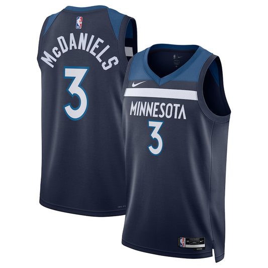 Jaden McDaniels Minnesota Timberwolves Unisex Swingman Jersey - Icon Edition - Navy