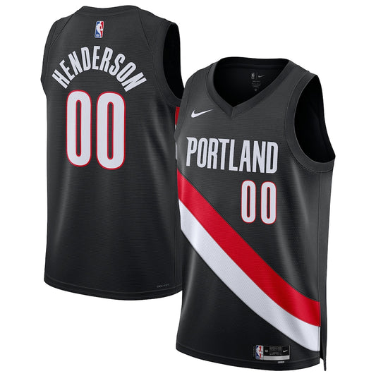Scoot Henderson Portland Trail Blazers Unisex Swingman Jersey - Icon Edition - Black