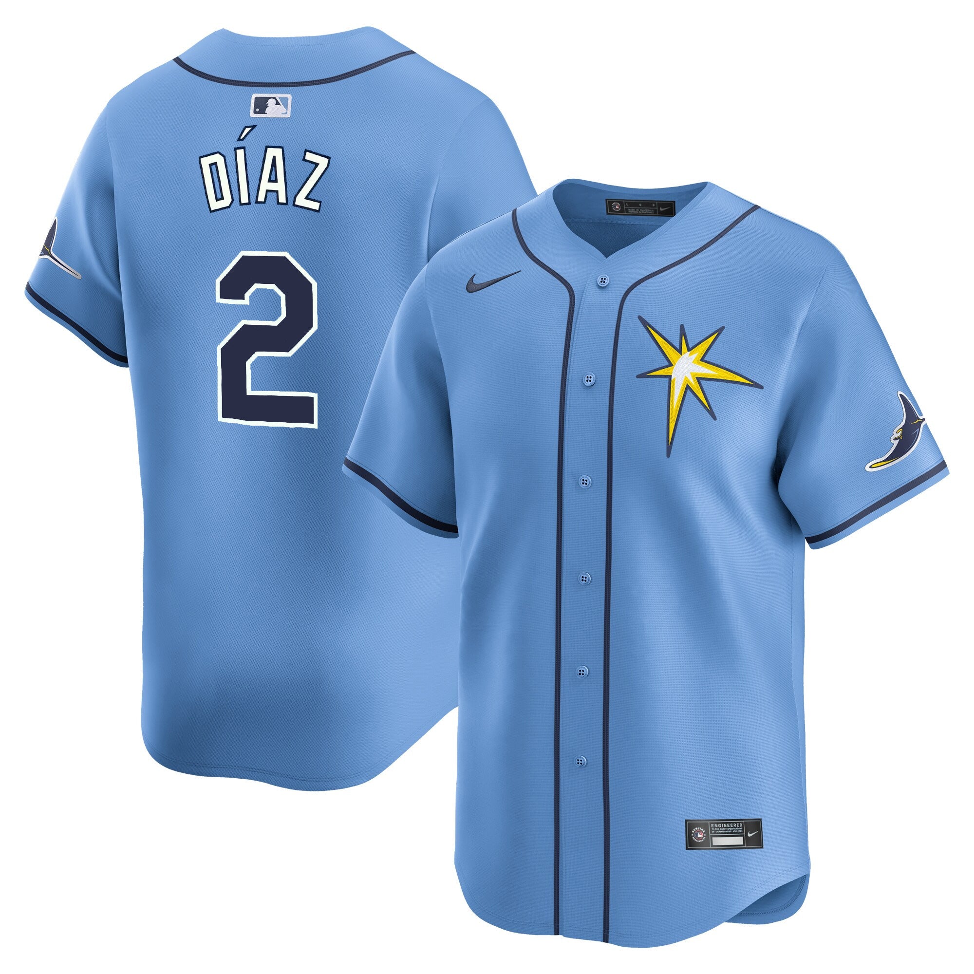 Yandy Diaz Tampa Bay Rays Alternate Jersey - Light Blue
