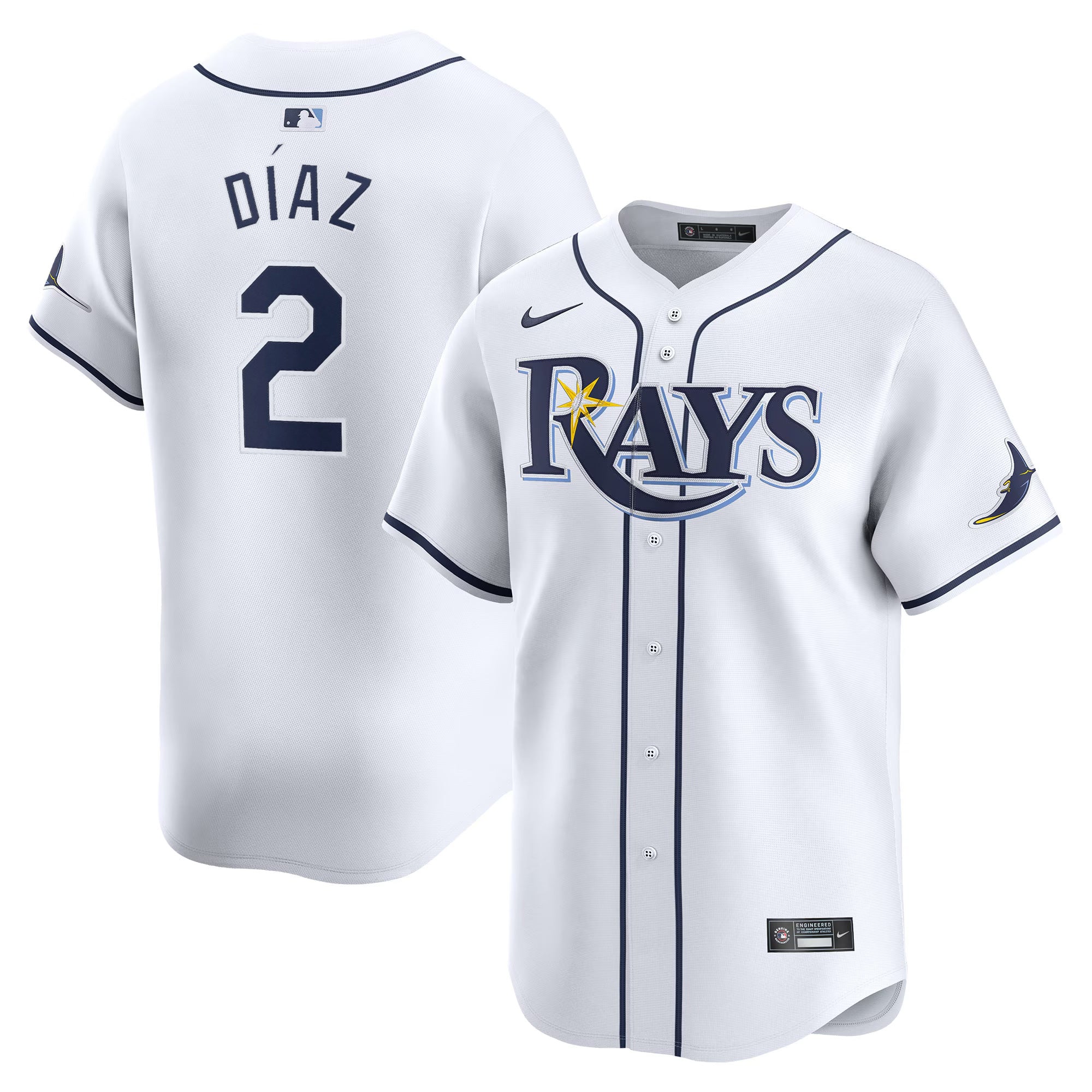 Yandy Diaz Tampa Bay Rays Home Jersey - White